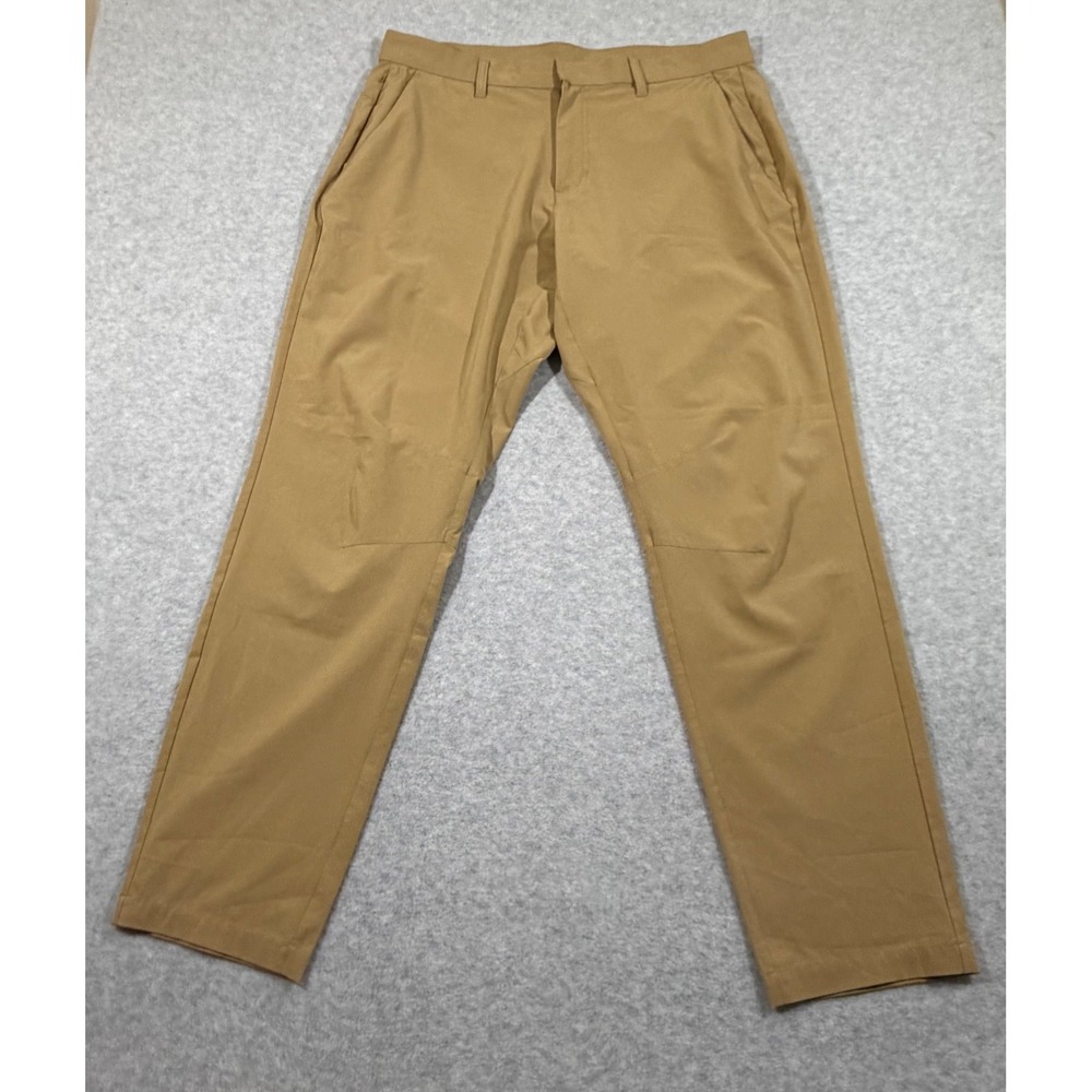 Fabletics Only-Go Pant Mens 35x32 Khaki Tan t Stretch Tapered PT2253840